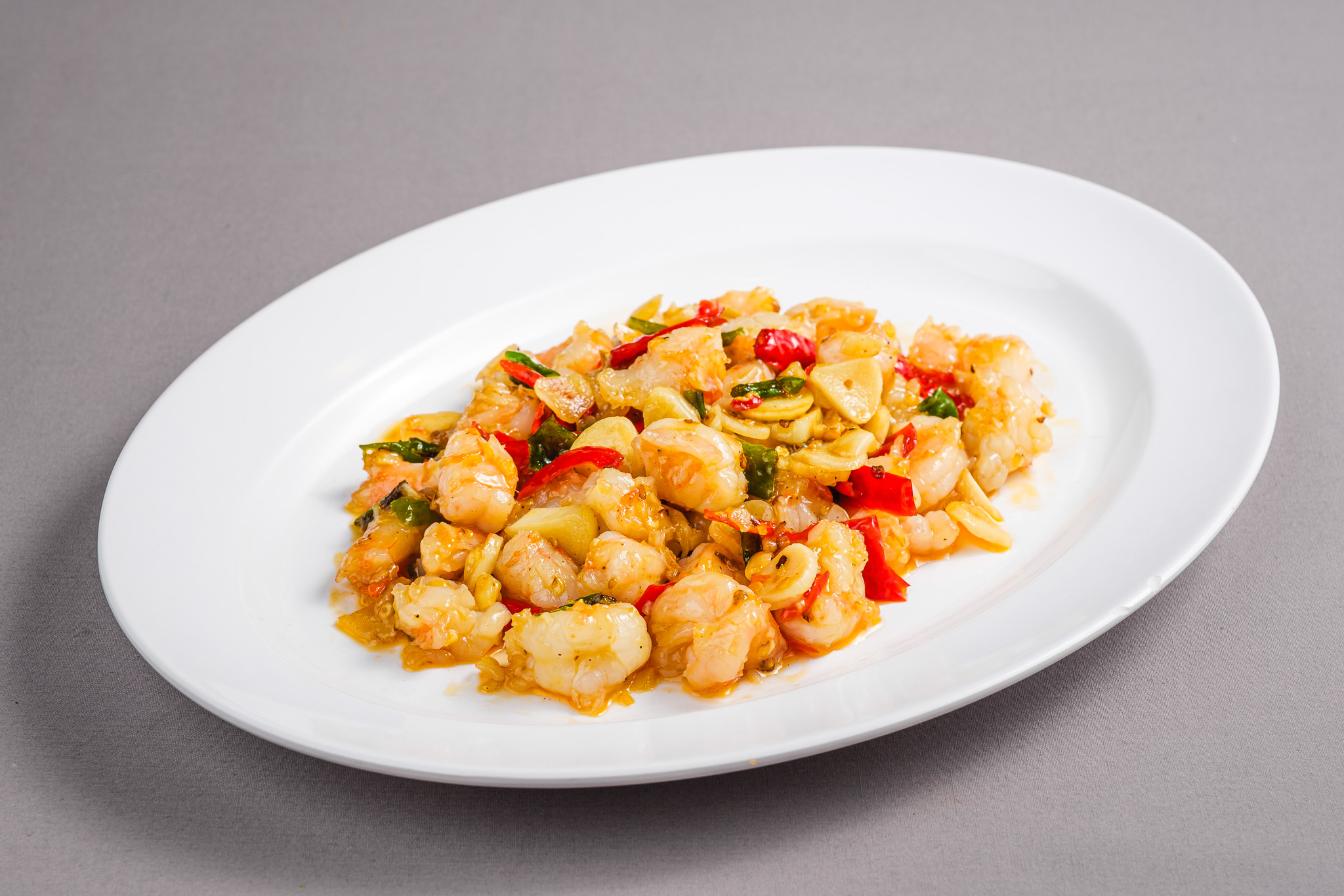 กุ้งสับผัดพริกขี้หนูสด